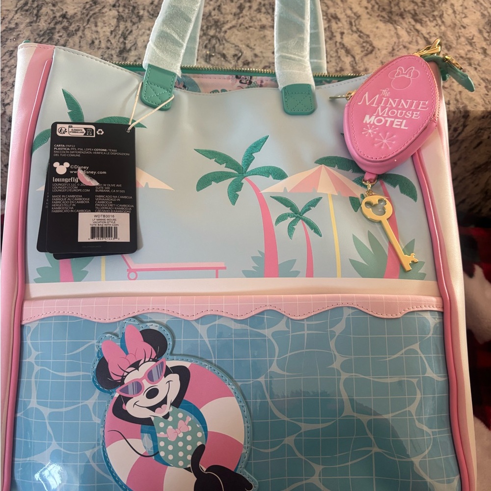 Loungefly Minnie Mouse Tropical Backpack - Pink and Blue